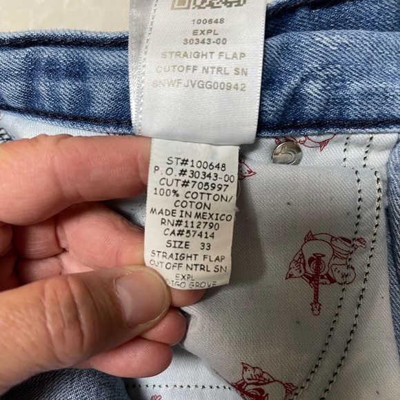 True Religion Men's Straight Flap Cut-Off Shorts-Indigo Grove EUC - Picture 8 of 8